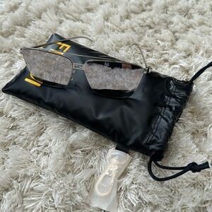 Fendi Silver Sunglasses with Black Fendi pouch-new